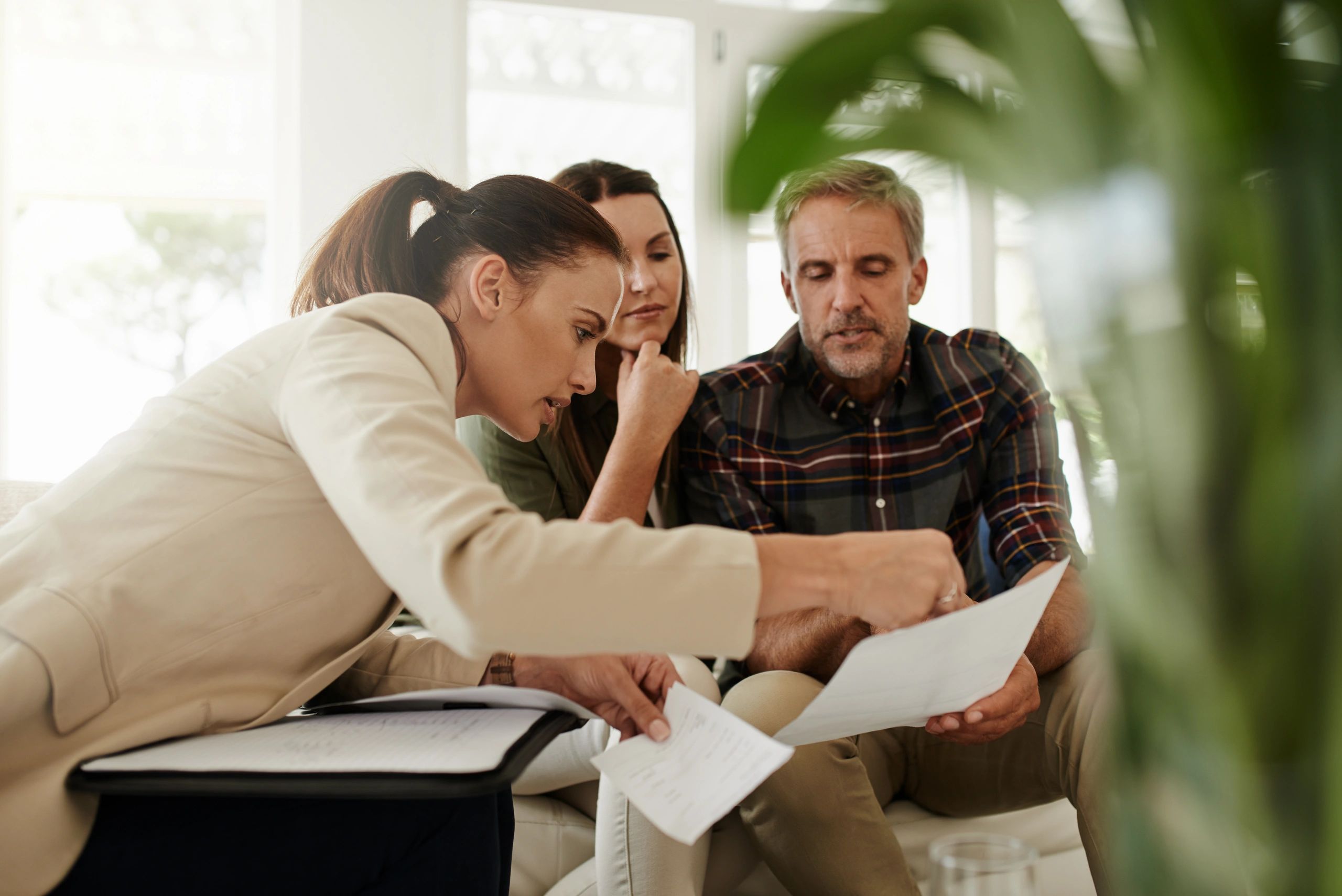 Couple meeting with an advisor to discuss long-term planning