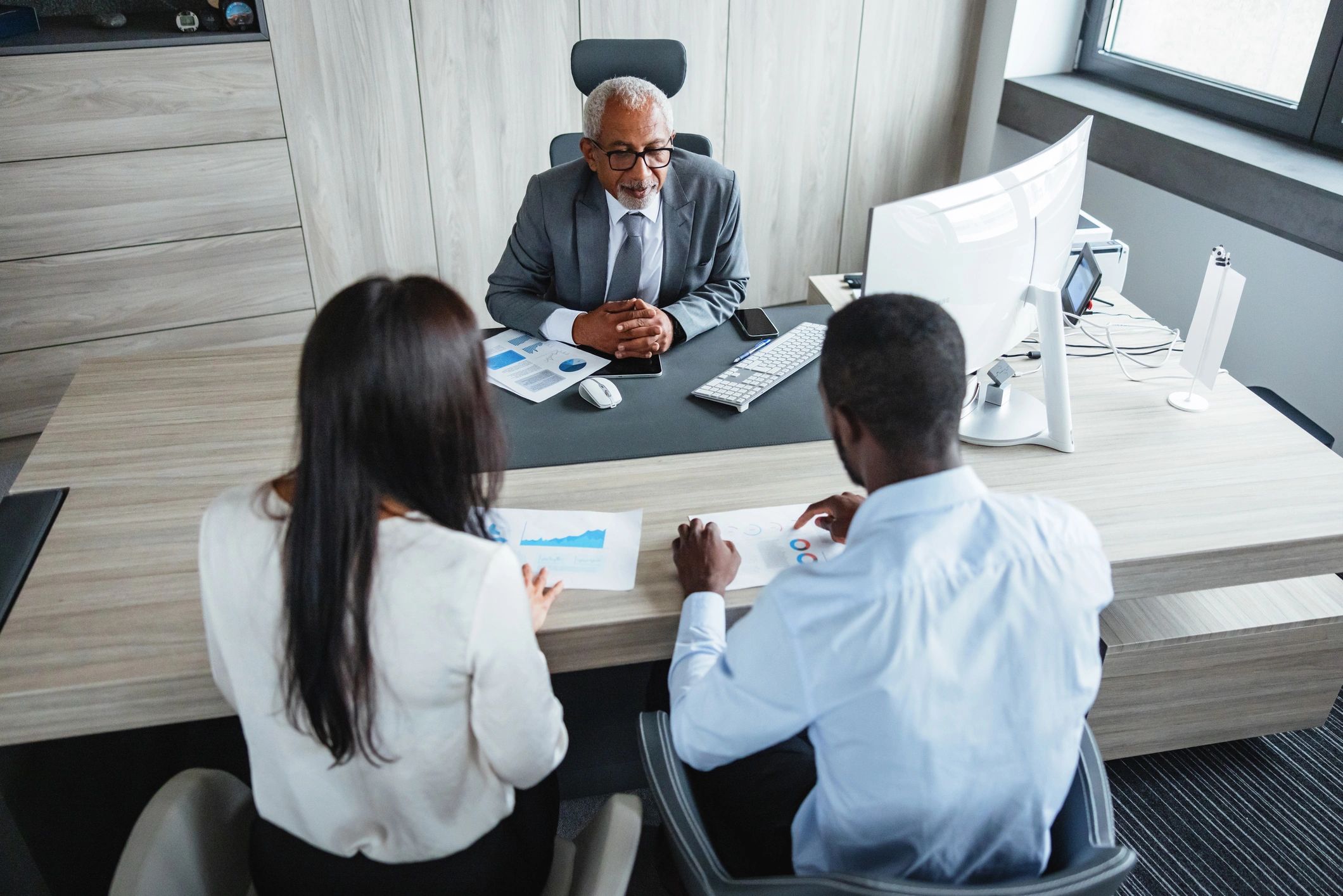 Professional legal consultation in a modern office